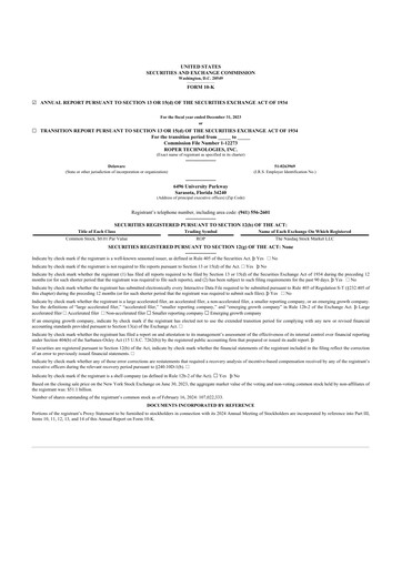 Thumbnail Roper Technologies 10-K Annual Report 2023