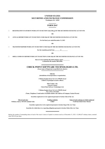 Miniature Check Point Software 20-F Rapport annuel 2023